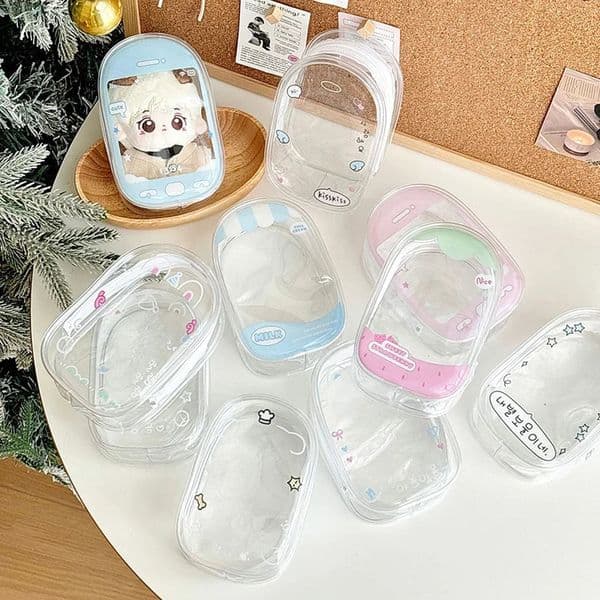 Small Doll Storage Bag Outdoor Doll Bag Waterproof Portable Carrying Case PVC Clear Doll Hanging Display Bag Dust Drying Bag 260109