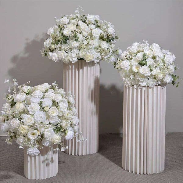 Valentine's Day 30/40cm White Baby Breath Rose green leaf Artificial Flower Ball Wedding Table Centerpiece Deco Floral Event Party P 26Y0114