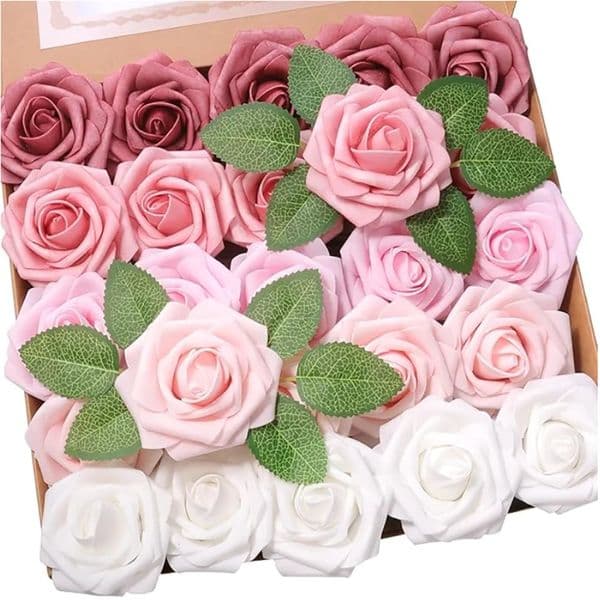 10100pcs Rose Artificial Flowers Foam Roses Wedding Bouquets Centerpieces Mothers Day Valentines Gifts Party Decoration 251213
