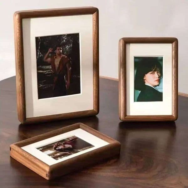 Valentine's Day Fashion 6/7/8 Inch Black Walnut Simple Real Wooden Mortise Tenon Handmade Display Photo Frame 26H0114