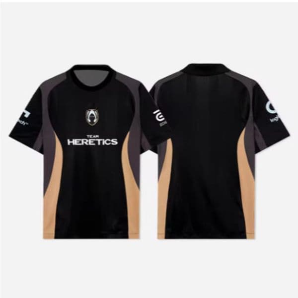 Luxury Brand Designer Clothing Team "heretics" E-sports Club 2026 Tournament "league Of Legends" Men's Short-sleeved Checked Breathable Shirt