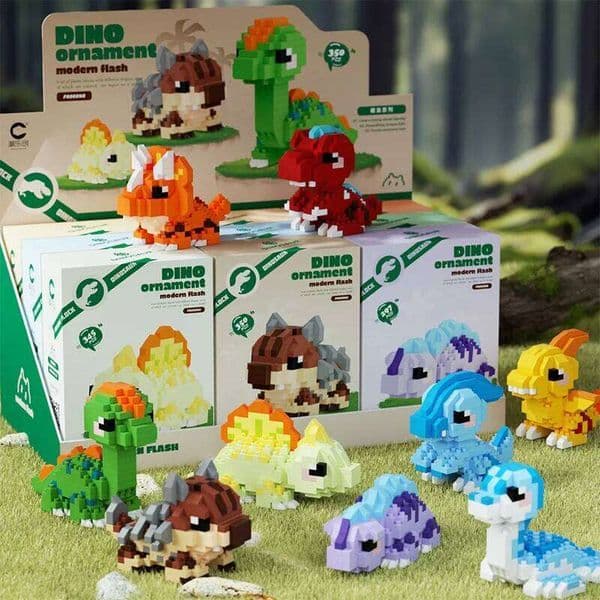 Cute dinosaur series micro-particle building blocks Jurassic Tyrannosaurus Rex Heilong cartoon DIY model toys X260114