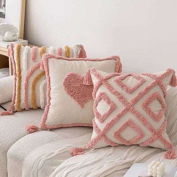 Valentine's Day Ins Pink Plush Sofa Case New 45X45 Cushions Small Fresh Love Style Detachable Pillow Cover Home Decorative 26H0113 Pillow Case