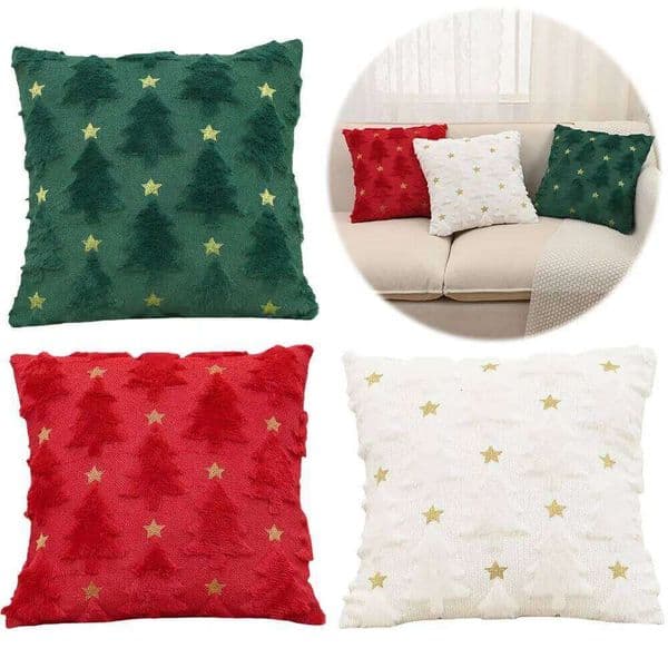 Valentine's Day Christmas Tree Soft Plush Pillowcase Decorative Cushion Cover 45x45cm for Couch Sofa Holiday Festivals Winter Home D 26H0113