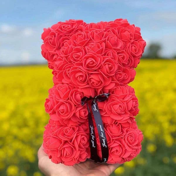 Valentine's Day 25cm Rose Teddy Bears Artificial Flower Bear Of Roses For Women Valentine's Wedding Birthday Christmas Gifts 2026 2 26Y0114