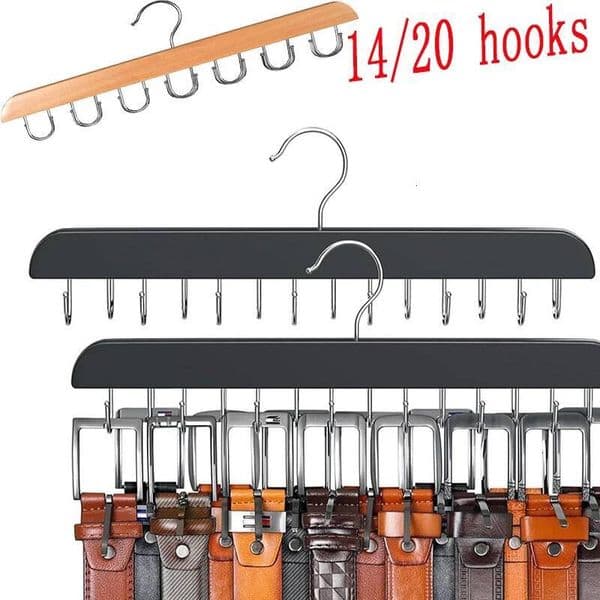 Wooden Belt Rack Women Storage Hangers For Clothes Case Hats Bra Home Clothing Hanging Hooks Wardrobes Multifunctional Hanger ddmynov