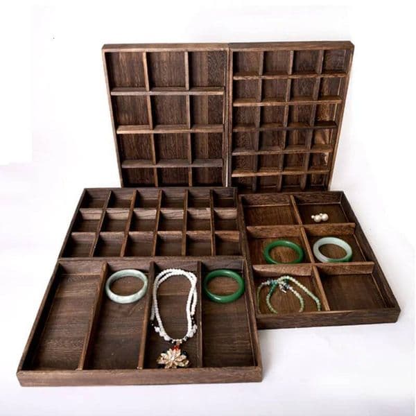 New Arrival Wooden Jewelry Tray Jewellery Organizer Bangle Earrings Bracelets Choker Necklaces Pendants Storage Vintage Plate ddmynov
