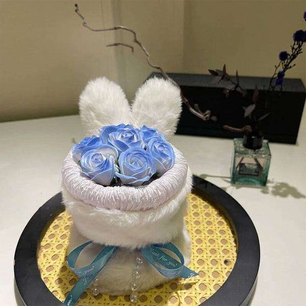 Valentine's Day Scented Forever Rose Bouquets with Rabbit Ears - Holiday Gift Home Wedding Decor 26Y0112 26Y0114