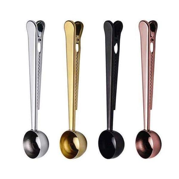 200pcs 20ml 17.5cm Stainless Steel Ground Tea Coffee Spoon Measuring Ice Cream Scoop Spoons With Bag Seal Sealing Clip Kitchen Tool Home Tools