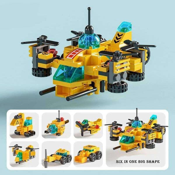 6in1 NEW Aircraft Helicopter Spiral Mini Loader Truck Classic Model Building Blocks Sets Bricks Toy CiTY J260521
