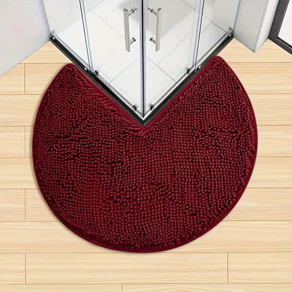 Flannel Circular Corner Bath Mat Non-Slip Soft Thicked Floor Mat for Bathroom Absorbent Non-slip Door Mat Home Decoration 260109
