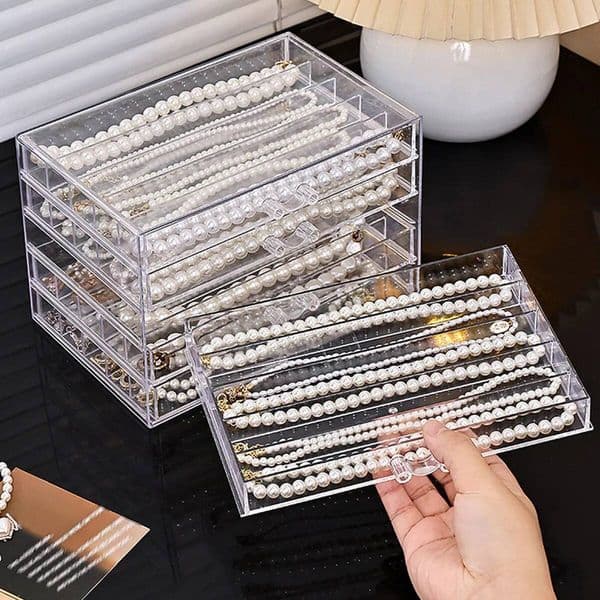 1pc Transparent box, tray, necklace display cabinet, suitable jewelry storage drawer for women ddmythur