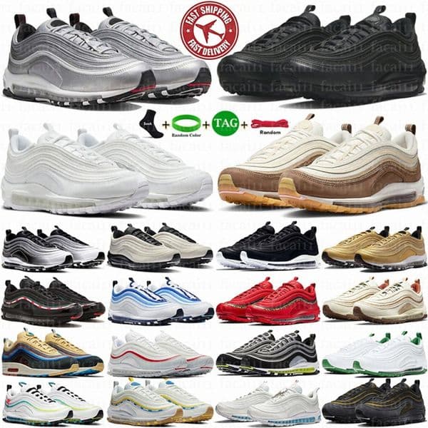 Designer 97 97s running shoes men women Triple Black White Sean Wotherspoon Silver Gold Bullet University Red Volt mens outdoors trainers Sneake B7wu#