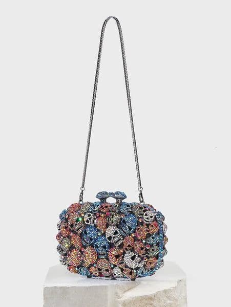 y Hollow Out Women Skull Evening Bags Crystal Clutch Wedding Stone Handbag and Purse Bridal Party Dinner Minaudiere Bag 260114