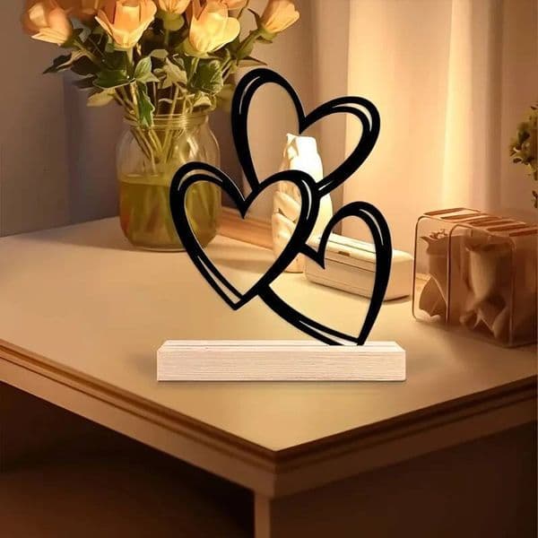 1pc Minimalist Heart Desktop Decor Wooden Love Ornament Coffee Table Study Desk Home Decoration for Housewarming Valentine Gifts designer luxury Valentine's Day