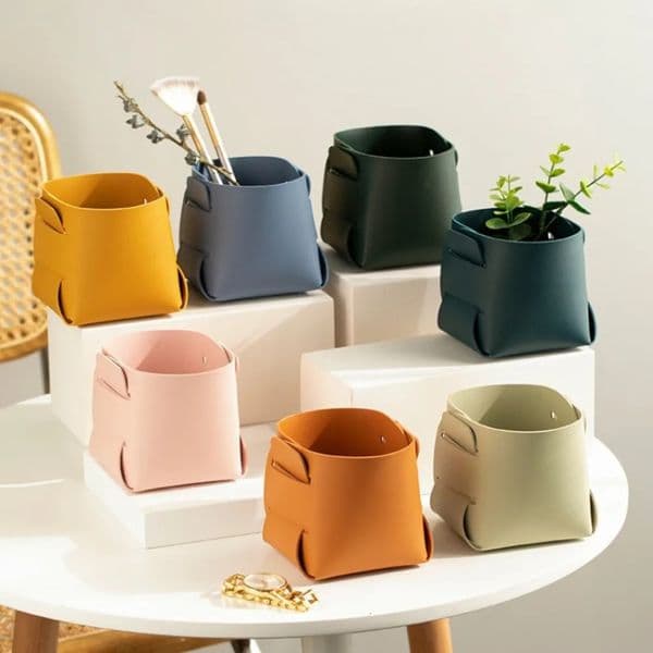 Multipurpose Nordic Leather Desktop Storage Box for Table Innovative n Makeup Brush Pen Holder Organizer 260113