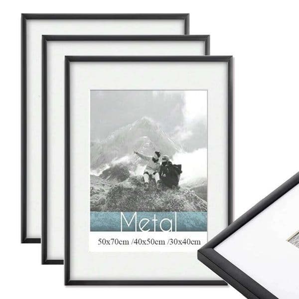 Valentine's Day 3pcs 30x40 50x70cm Picture Frames Aluminum Modern Photo Frame Black With Mat For Wall Art Mounting Canvas Print Home Decor 26H0114