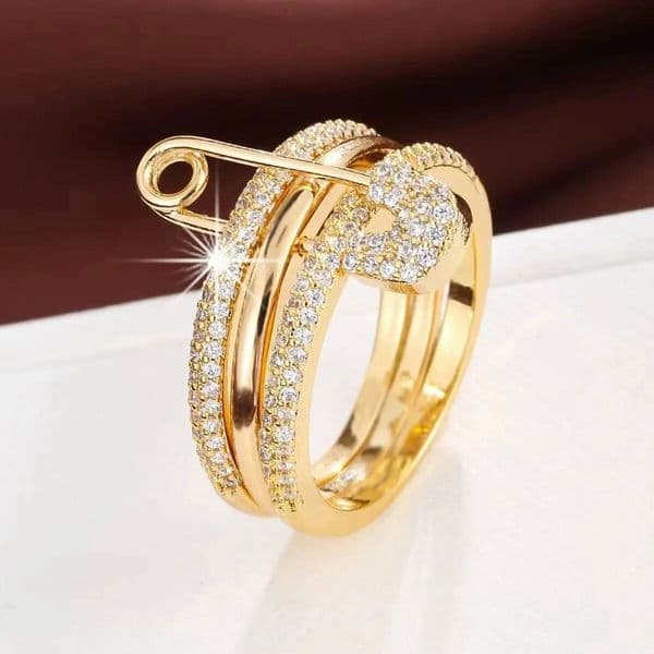 Stainless Steel Three Layer Zircon Ring Hip Hop Style Jewelry Gift for Men Women Party New Year Fashion designer luxury Valentine's Day