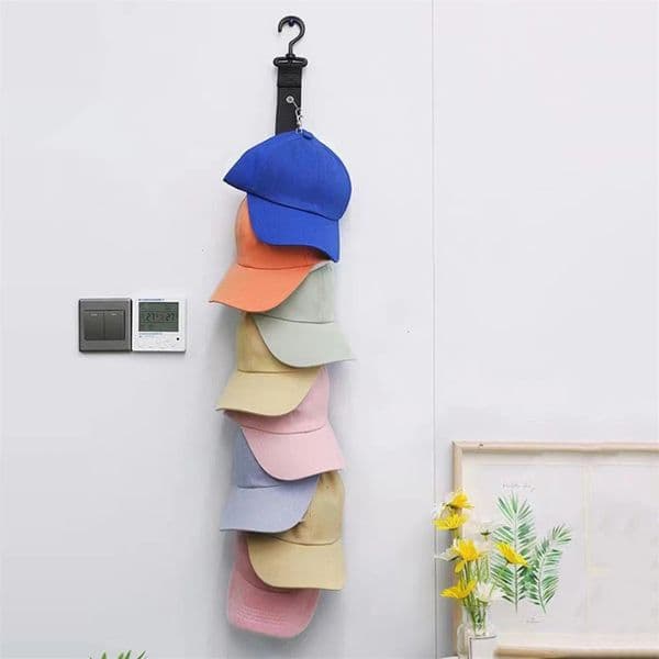 1PC Wardrobe Storage Hanger Hanging Closet Organizer Caps Vertical Shelf Rack Free Punch Hats Holder Multipurpose Hooks 260113