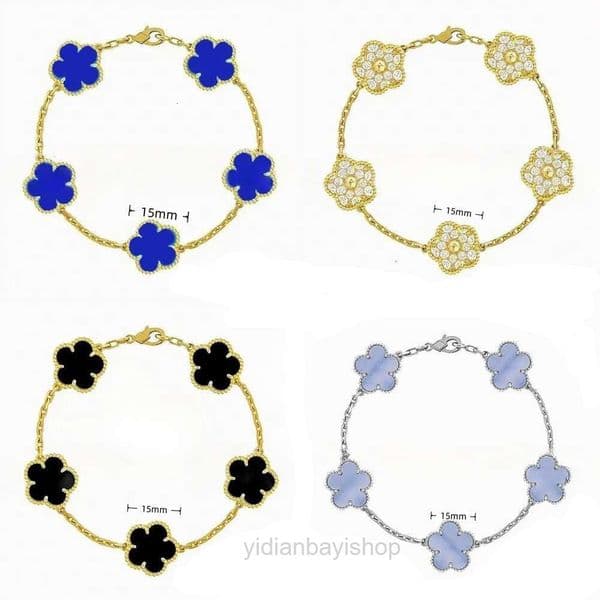 clover bracelet vanly cleef Bracelet Designer Women Diamond Inlay Clover Luxury Jewelry For Bracelets Braclet Bangle Simple Silver