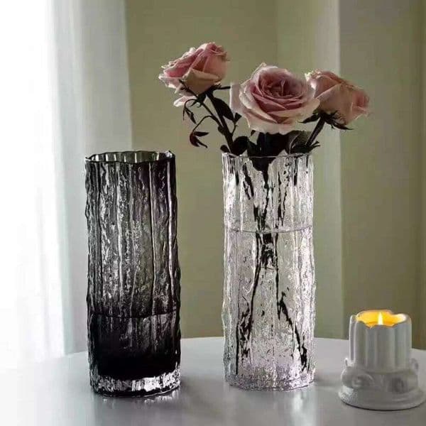 Valentine's Day European Glacier Glass Transparent Arrangement High Grade Living Room Dining Table Ornament Dried Flower Vase 26Y011 26Y0115
