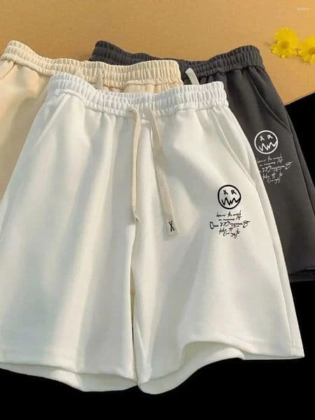 Men's Shorts Summer Thin Athletic Loose Casual Breathable Print Cropped Pants Running Trend Sweatpants For Active Wear