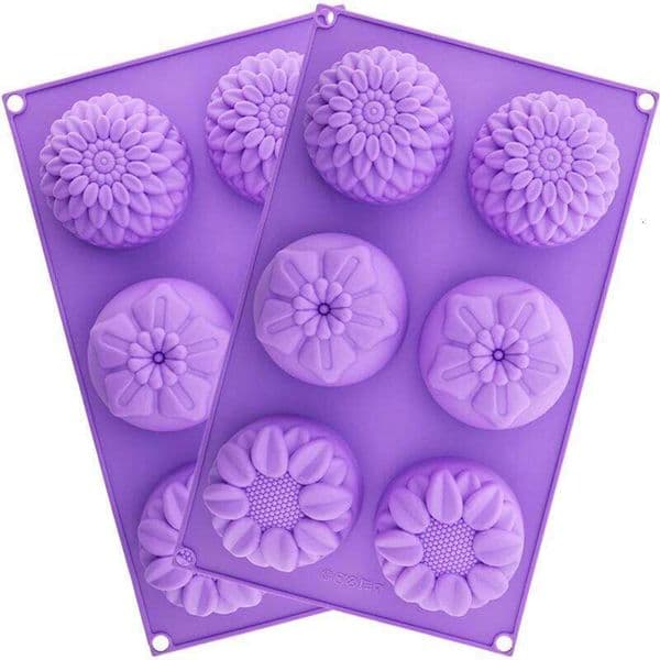 Valentine's Day 6-Cavity Flower Silicone Molds for Homemade Craft Soap Cake / Chocolate Mold & Ice Cube Tray 26Y0115