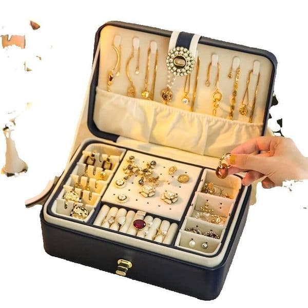 Storage Box High-End Exquisite Gold Hand Bracelet Necklace 2023 New Lockable Earrings Ring Jewelry