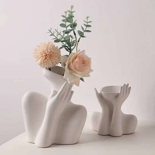 Nordic Creative Human Body Art, Ceramic Vase, Advanced Sense, Home, Living Room, Flower Decoration Accessories 26L0115