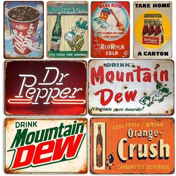 Vintage Dr Pepper Metal Aluminum Sign, Retro Wall Art For Man Cave, Pub, Bar, Garage, Kitchen, Bathroom, And Office Decor 26W0115