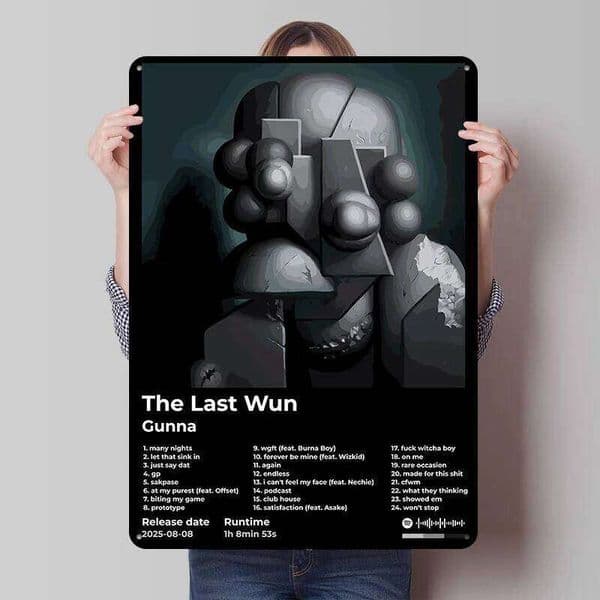 Gunna - The Last Wun Album Cover Poster Wall Art Retro Vintage Metal Tin Signs for Home Room Man Cave Garage Decorations Decor 26W0115