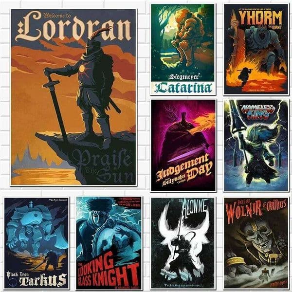 Cartoon Dark Souls Game Music Posters YHORM GIANT Canvas Painting THE ABYSSWALKER Wall Art HD Picture Living Room Home Decor 26L0115
