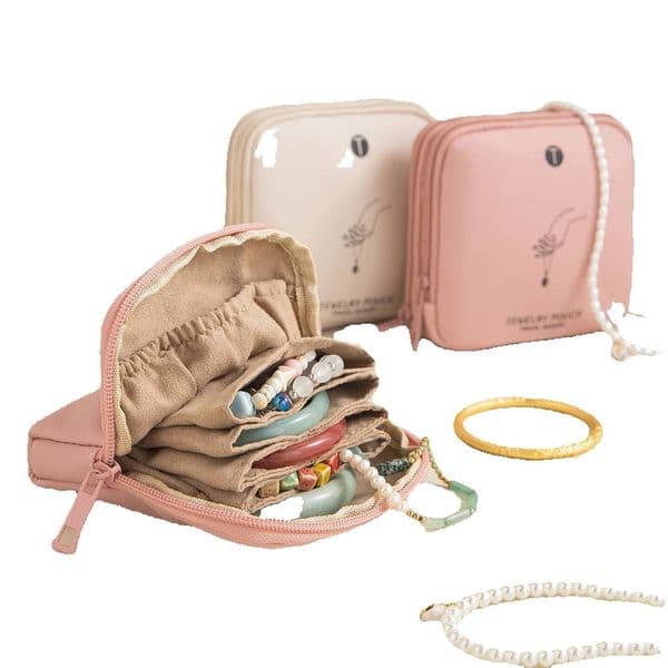 Source Portable Jewelry Bracelet Necklace Earrings Ring Handheld Large Capacity Organizer Storage Bag New Product thumbnail 2