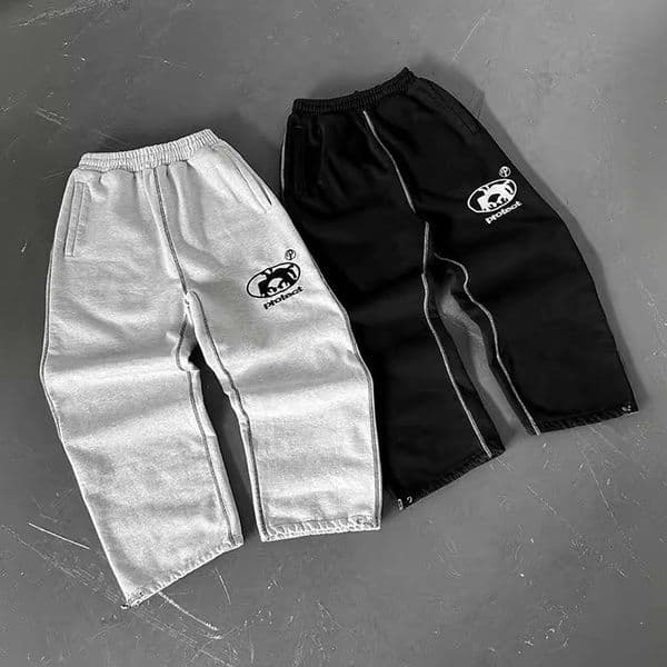 Luxury Brand Designer Clothes In Stock European And American 2025 Spring Summer New Fashion Letter Print Casual Pants Reverse Stitching Straight Pants