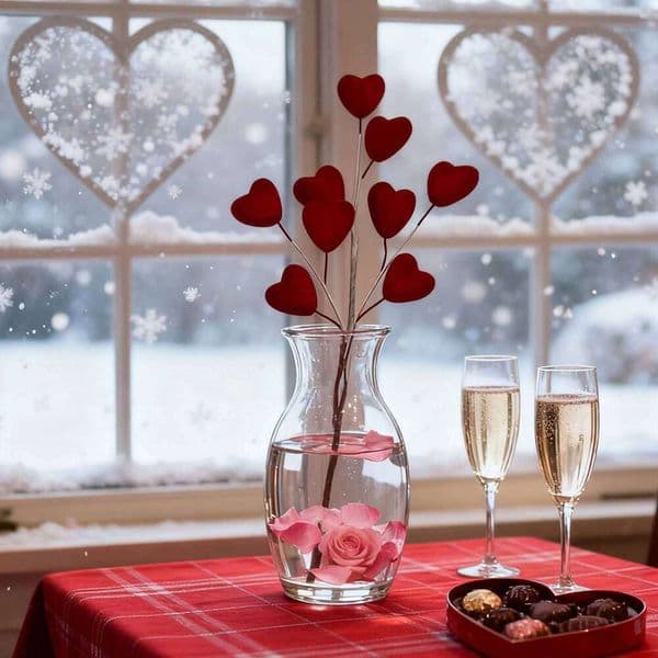 Valentine's Day Valentine s Day Heart-Shaped Floral for Romantic Home Decor and Party Centerpieces - Set of 12 Heart Picks 26W0115
