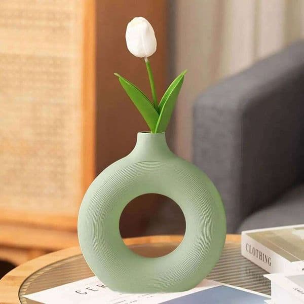 Valentine's Day 1PC -Ceramic round matte minimalist Nordic Bohemian vase, home decoration 26Y0112 26Y0115