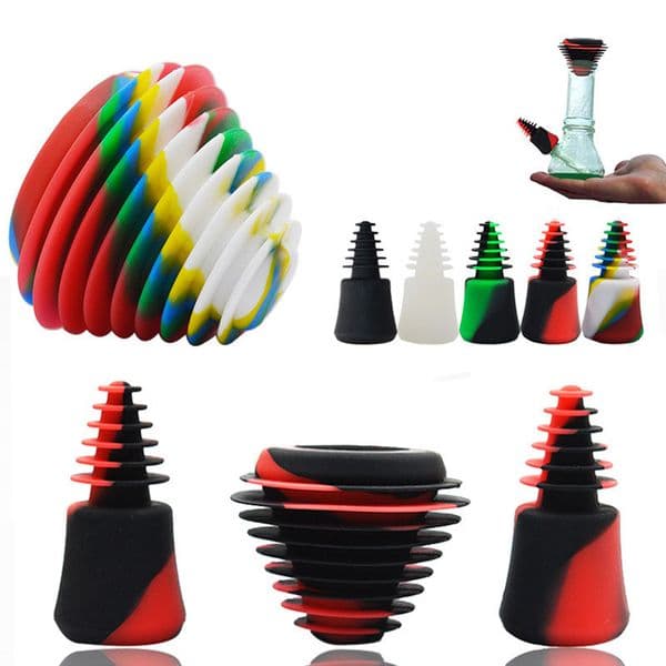 3 IN 1 Silicone Bong Bottle Stopper Kit Red Wine Bottle Caps Beer Sealing Tube Pipe Stoppers Set