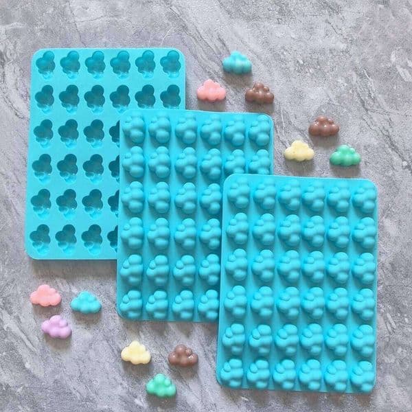 Valentine's Day 1pc Creative cloud shaped chocolate cookie baking silicone mold, suitable for DIY chocolate, candy, pudding, cookies 26Y0115