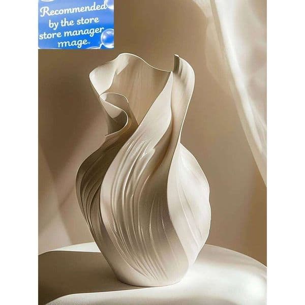 17.5cm Nordic Ceramic Vase Abstract Grass Dried Real Flower Living Dinning Room Cabinet Office Desktop Decoration Gift 26L0115