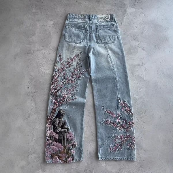 Mens Jeans Wide-Leg Jeans Heavy 3D Print Hip-Hop Street wear Loose Unisex Y2K American Retro Pants Mens Clothing Z260609