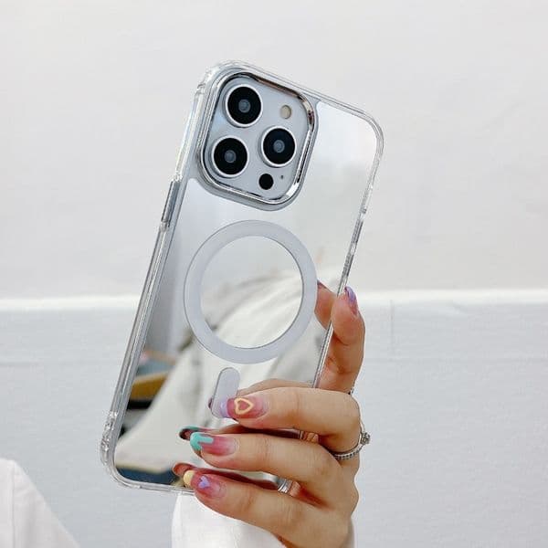 2026 New Mirror Magnetic Phone Case Iphone 17Air Pro Max For Magsafe Hard Shell Soft outdoor Edges Protective Cover Cases Wireless Charge Free Shipping