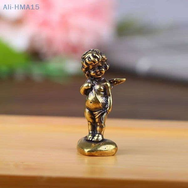 Valentine's Day 1pc Valentine's Day gift Copper God of Love Cupid Statue Small Ornaments Brass Angel Figurines Desktop Decorations 26Y0115