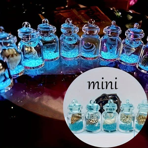 38pcs Mini Luminous Ocean Theme Bottle Figurines Resin Sea Life Collectible Charms Versatile Indoor Decorative Accents PreL 260114
