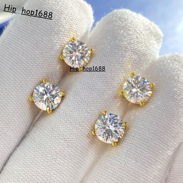 5mm 65mm Classic D Mossanite Screw Earrings 925 Sterling Silver VVS Moissanite Diamond Studs Fine Jewelry Moissanite Earrings