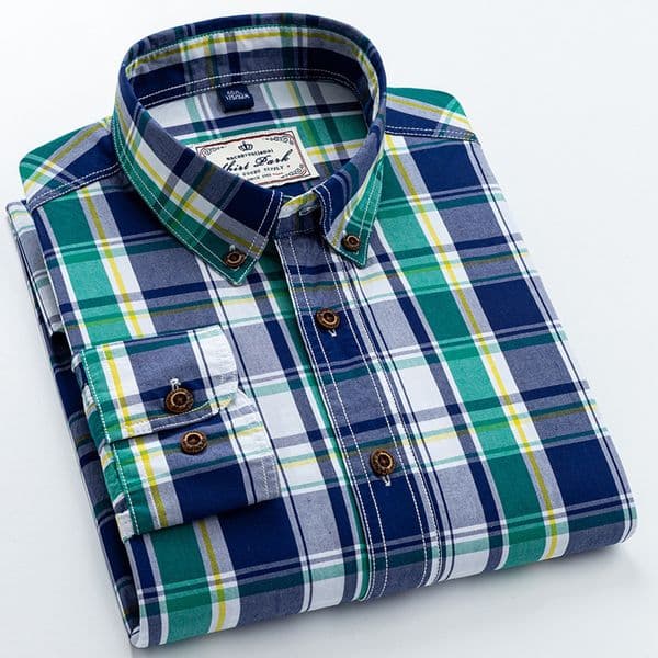 New Clothing Designed By Luxury Brand Designers For Men's Pure Cotton Checkered Long Sleeved Shirt Spring All Cotton Casual Shirt Korean Version Tight Fitting