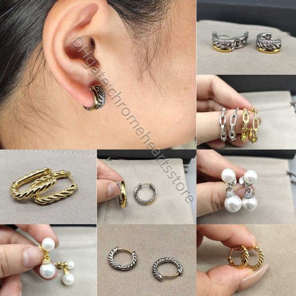 stud Earrings Dainty Hoop S925 18K gold plated Oval round Huggie Designer Earring Ear Buckle Luxury Jewelry Double Layered Twisted Rope for Women Girls Party