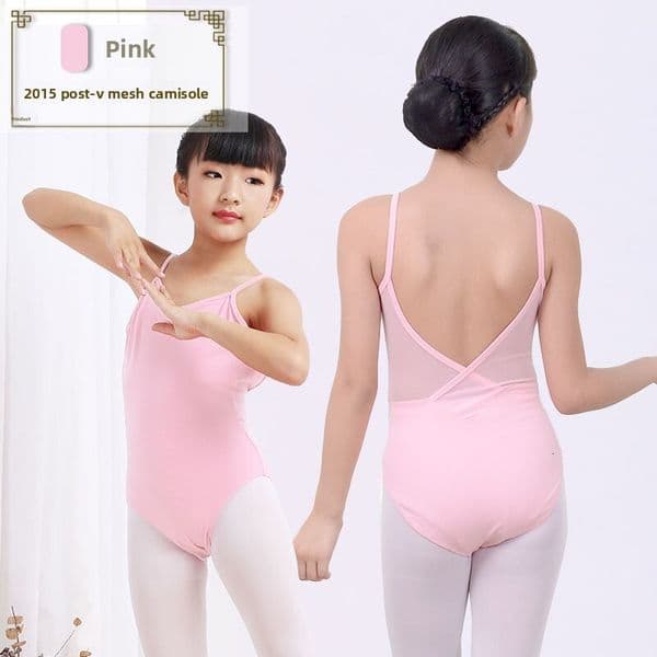 Kids Dance Leotard Back Style Gold Velvet Cotton Nylon Girls Gymnastics Bodysuit Size 100-170 Regular Fit Multi Colors