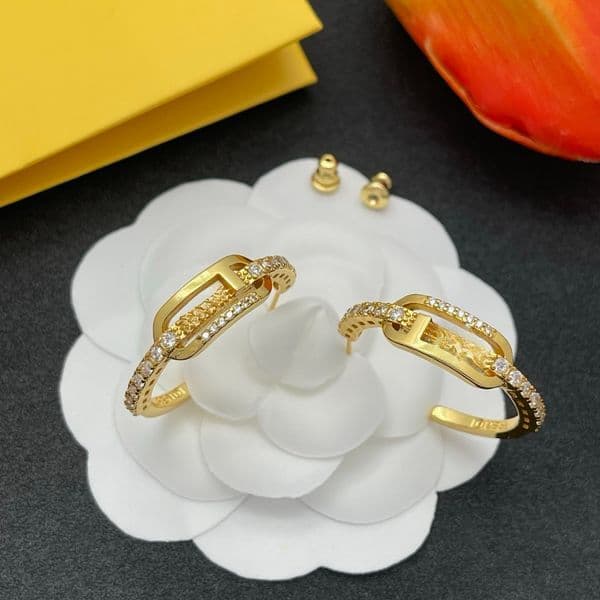 Fashion Styles Letter Earrings Crystal Ear Stud Designer Copper Earring Womens Geometry Earring Wedding Party Jewelry High Quality Gifts