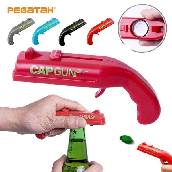 Cap Gun Beer Bottle Opener Portable Beverage Drinking Opening Gun Cap Launcher Kitchen Party Supply
