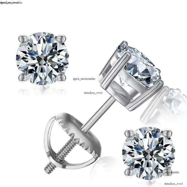 pass diamond IGI tester VVS1 moissanite designer for women men making of 925 sterling silver stud earrings screw back earring jewelry woman valentines day gift b2